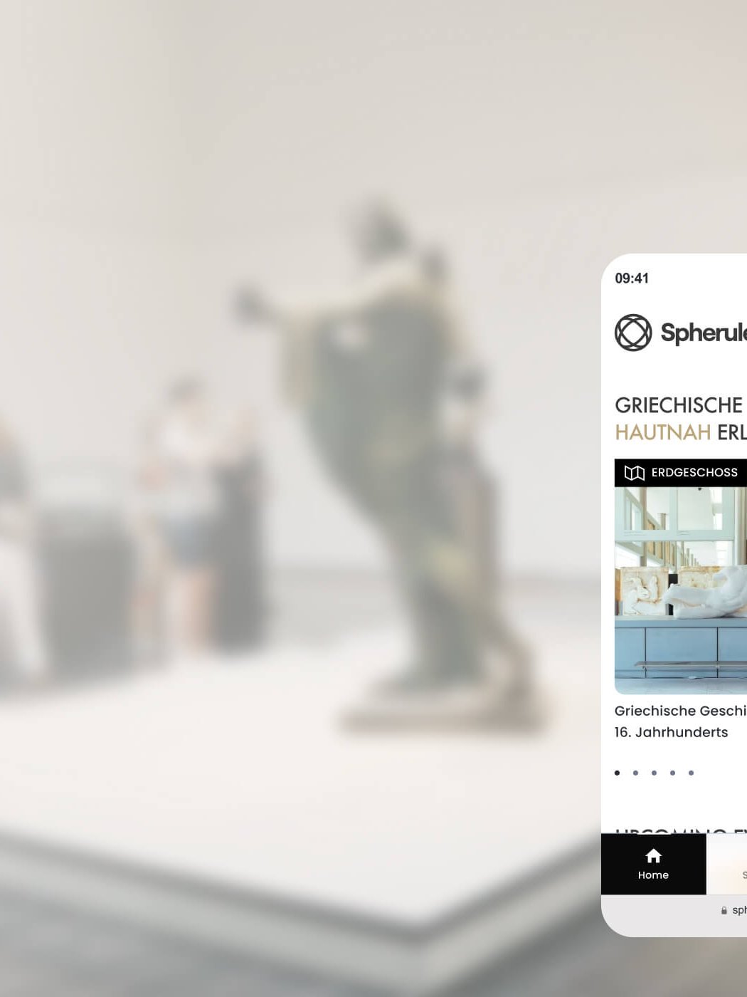 Screen von Web App im Museum