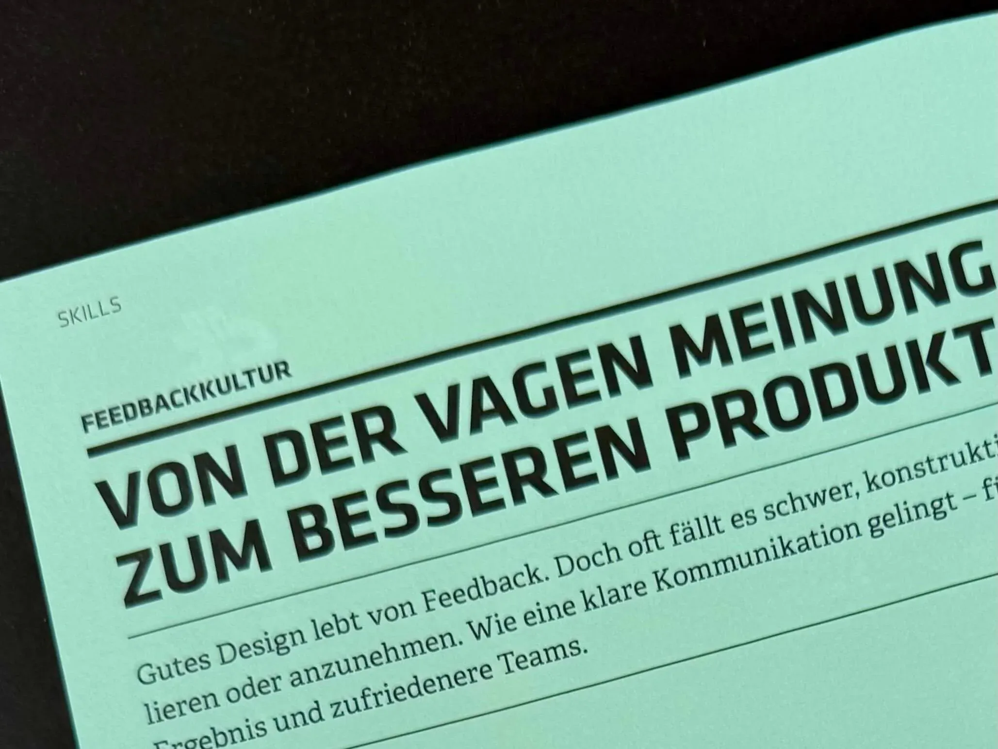 Foto der Headline des Artikels